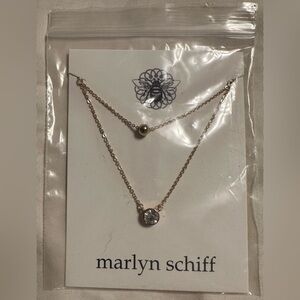 Marlyn Schiff Gold Necklace with Crystal Pendant